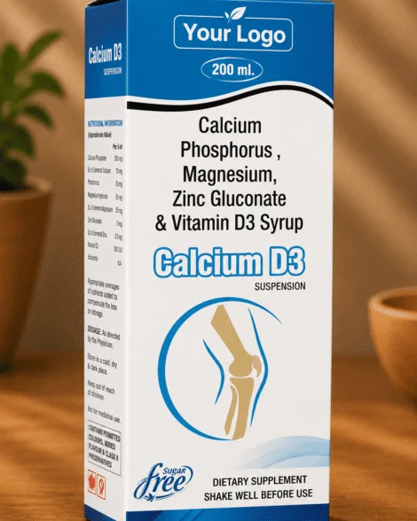 Calcium D3 Suspension with Magnesium, Zinc & Phosphorus | Sugar-Free Bone Health Supplement